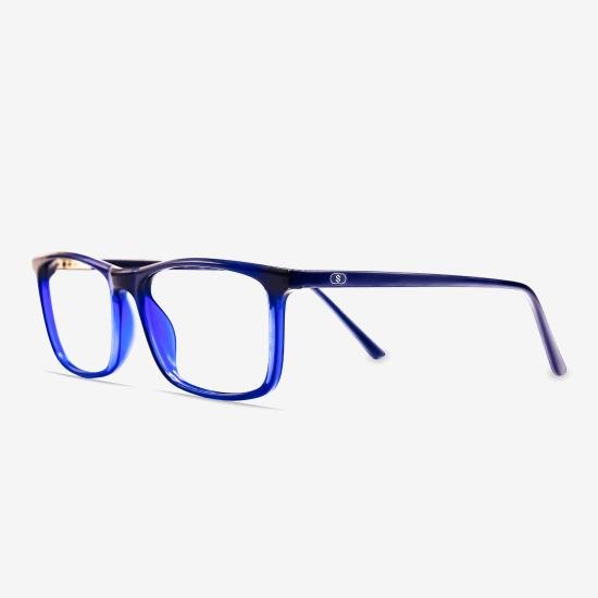 Black Blue Full Rim Rectangle