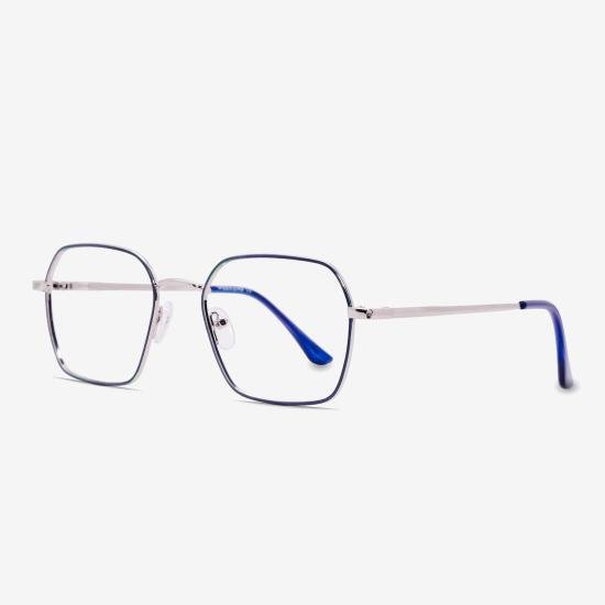 Silver blue Full Rim Geometric